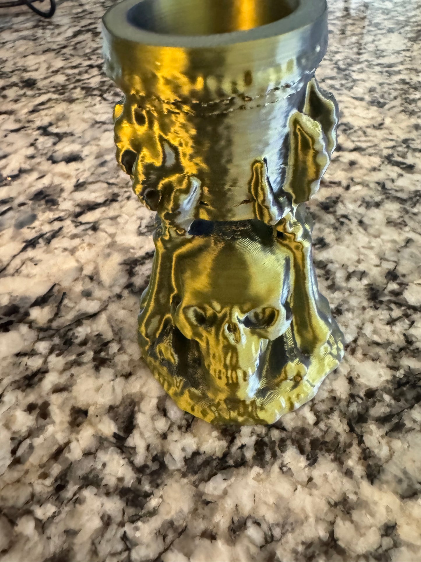 Skull and bones candle holder