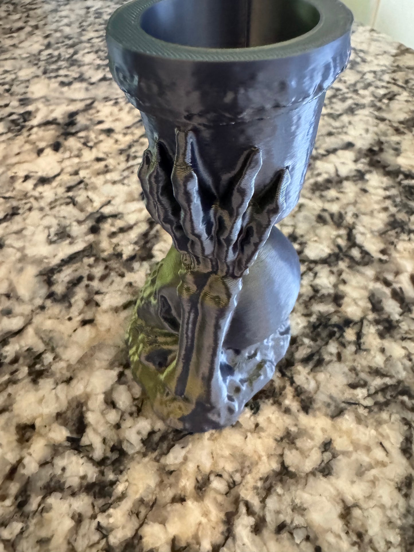 Skull and bones candle holder